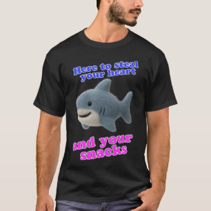 Camiseta Tubarão engraçado aqui para roubar seu coração e l