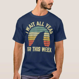 Camiseta Tubarão Engraçado Eu Espero O Ano Todo Por Esta Se