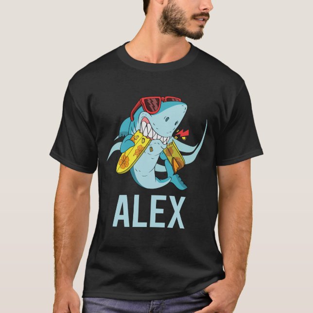 Camiseta Tubarão Engraçado - Nome do Alex (Frente)