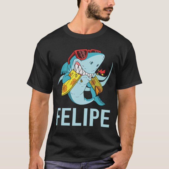 Camiseta Tubarão Engraçado - Nome Felipe (Frente)