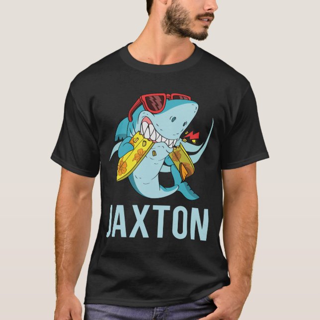 Camiseta Tubarão Engraçado - Nome Jaxton (Frente)