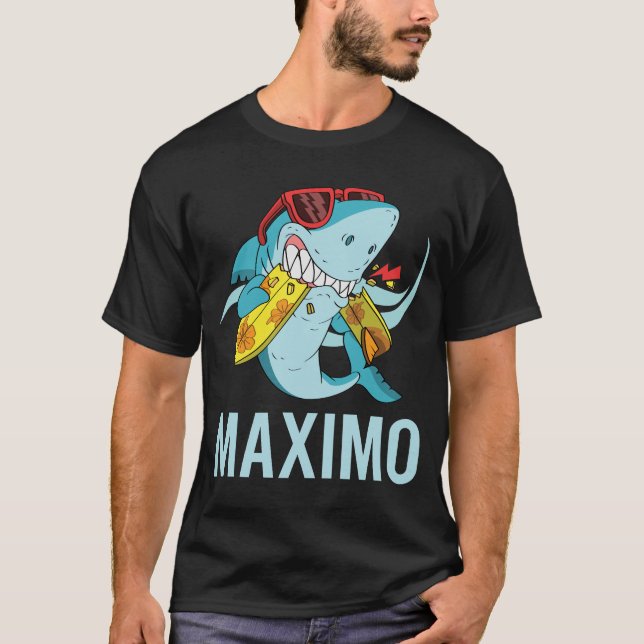 Camiseta Tubarão Engraçado - Nome Maximo (Frente)