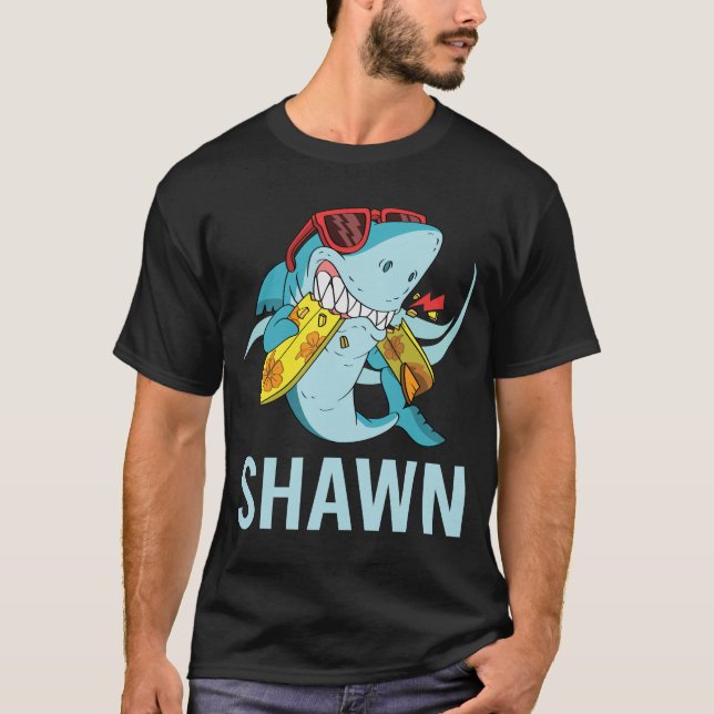 Camiseta Tubarão Engraçado - Nome Shawn (Frente)