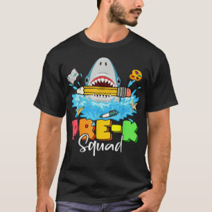 Camiseta Tubarão Engraçado Pré-K De Volta Para O Garoto Col