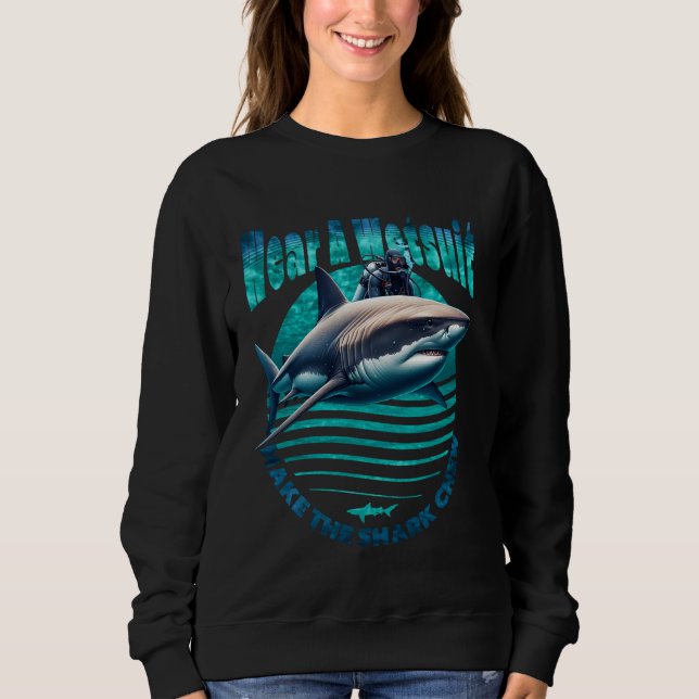 Camiseta Tubarão Engraçado Scuba Diver Ocean Submarino Scu (Frente)