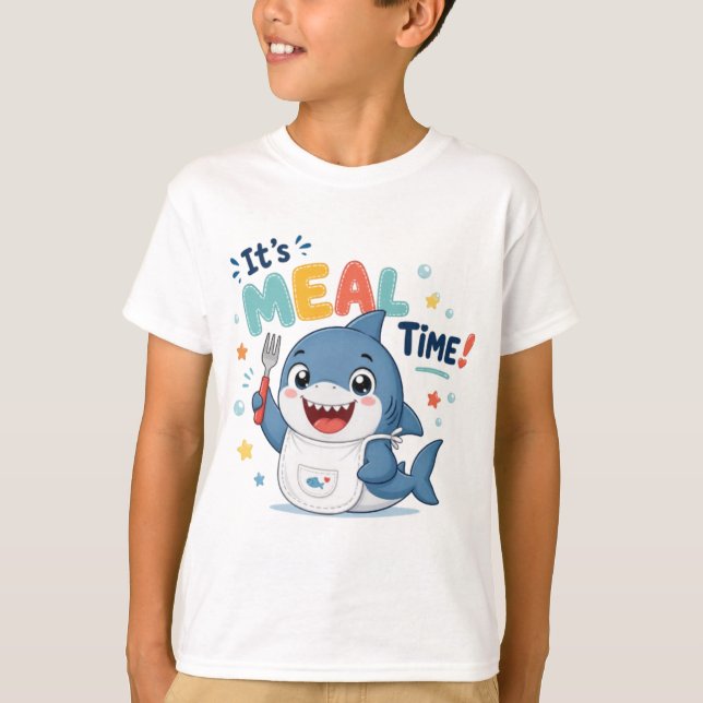 Camiseta Tubarão Fofo É Hora do Almoço (Frente)