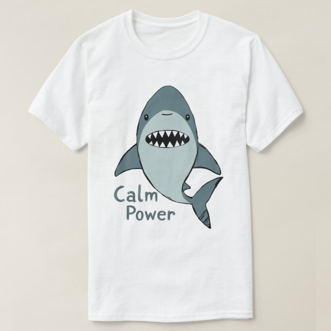 Camiseta Tubarão-Fofo-Poder-Calmo (Frente do Design)