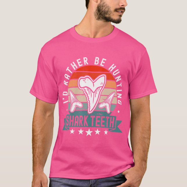 Camiseta Tubarão Fóssil caçando Funny Paleontologista (Frente)