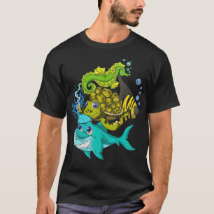 Camiseta Tubarão-marinho Oceano Pescado Animal Esquadrão En