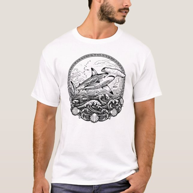Camiseta tubarão-martelo (Frente)