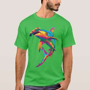 Camiseta Tubarão-martelo Animal Marinho Popart engraçado