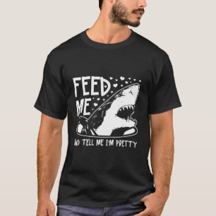 Camiseta Tubarão Me Alimente E Diga Que Sou Bonito Excelent