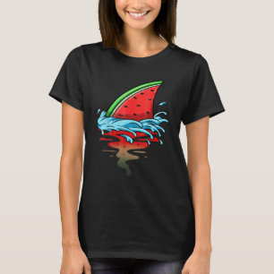 Camiseta Tubarão Melancia Peixes Fin Fruta Semente