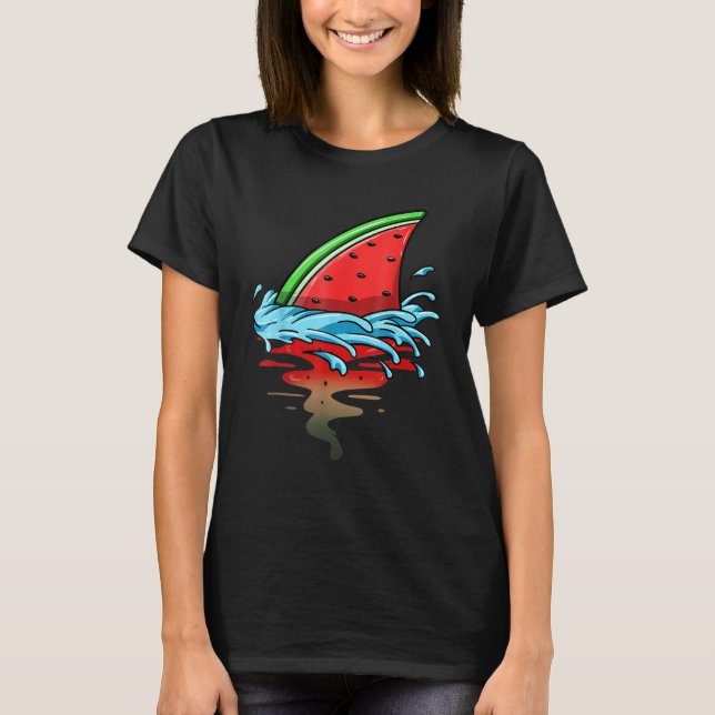 Camiseta Tubarão Melancia Peixes Fin Fruta Semente (Frente)