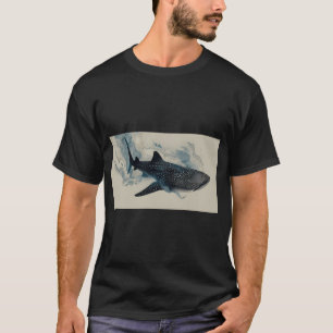 Camiseta Tubarão nada pela água azul