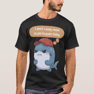 Camiseta Tubarão Não Quero Muito Participar Hoje