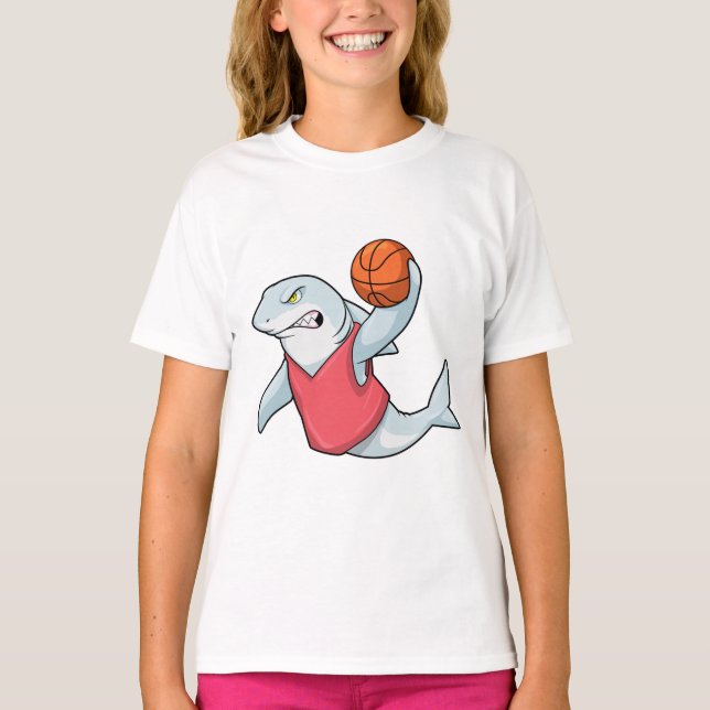 Camiseta Tubarão no Esporte com Basquete (Frente)