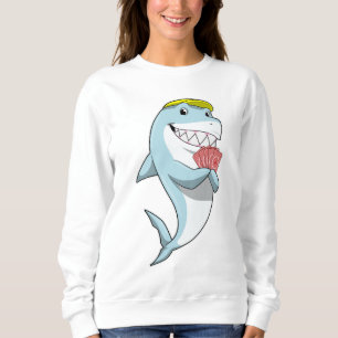 Camiseta Tubarão no Poker com cartas de Poker