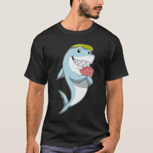Camiseta Tubarão no Poker com cartões Poker