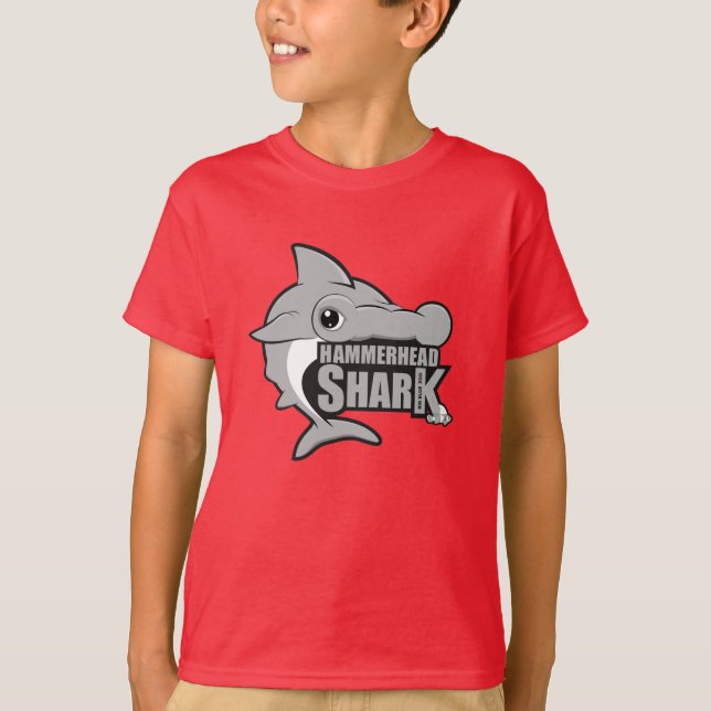 Camiseta Tubarão. O tubarão de Hammerhead caçoa o T (Frente)