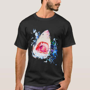 Camiseta Tubarão Pintado Com Tubarão Fome