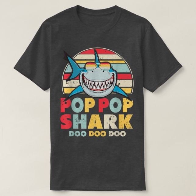 Camiseta Tubarão pop, Presente Para Pop Pop Pop (Frente do Design)