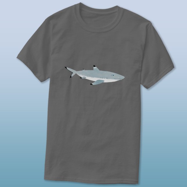 Camiseta Tubarão-recife com ponta preta (Fun Black Tipped Reef Shark T-shirt)