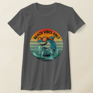 Camiseta Tubarão-retrô legal com óculos de sol - somente ví