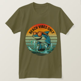 Camiseta Tubarão-retrô legal com óculos de sol - somente ví