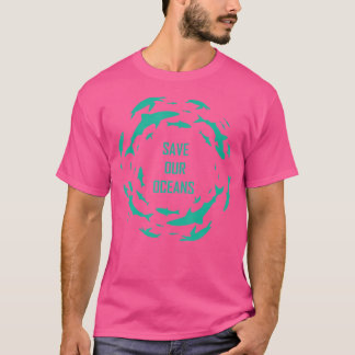 Camiseta Tubarão Salve Nossos Oceanos Mergulhando