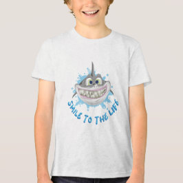 Camiseta Tubarão sorridente no estilo cartoon - Sorria para
