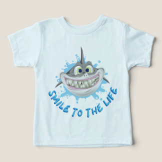 Camiseta Tubarão sorridente no estilo cartoon - Sorria para