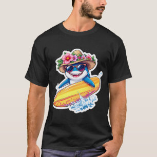 Camiseta tubarão surfista