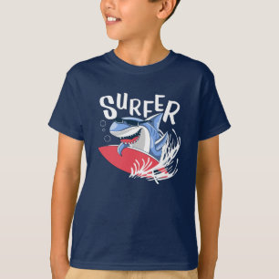 Camiseta Tubarão-Surfista Colorido
