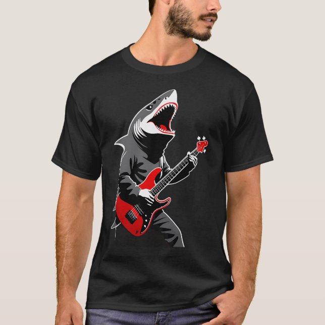 Camiseta Tubarão tocando guitarra (Frente)