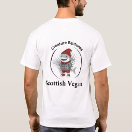 Camiseta tubarão-vegan disfarçado de tartan escocês