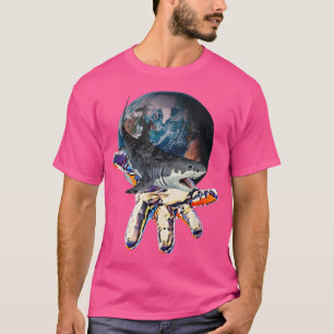 Camiseta Tubarões de excelente branco de tubarão-marisco co