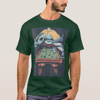 Camiseta Tubarões Mães Tocando Piscina Billard VNeck