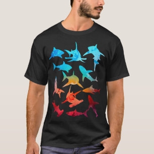 Camiseta Tubarões-martelo-martelos-excelentes-brancos