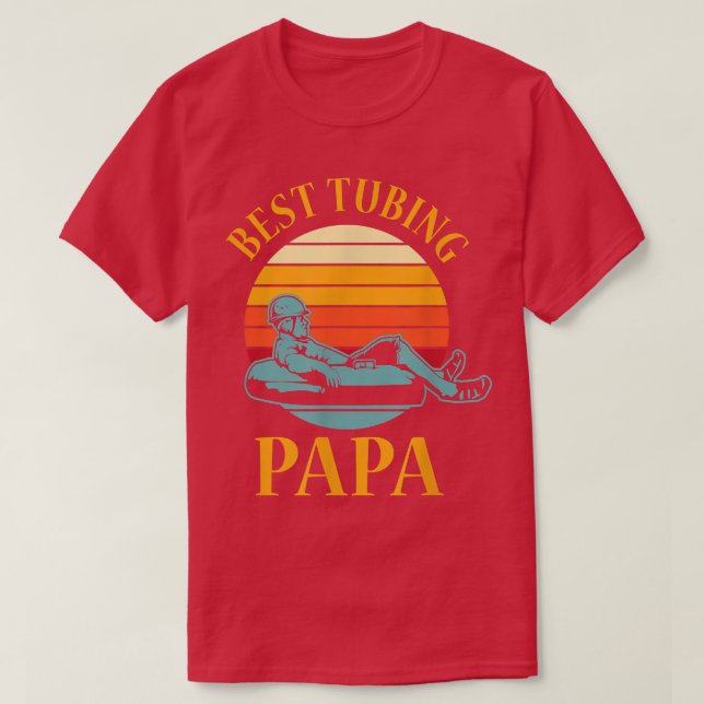 Camiseta Tubing Papa River Tube Boat Water Snow Lake Tubes  (Frente do Design)