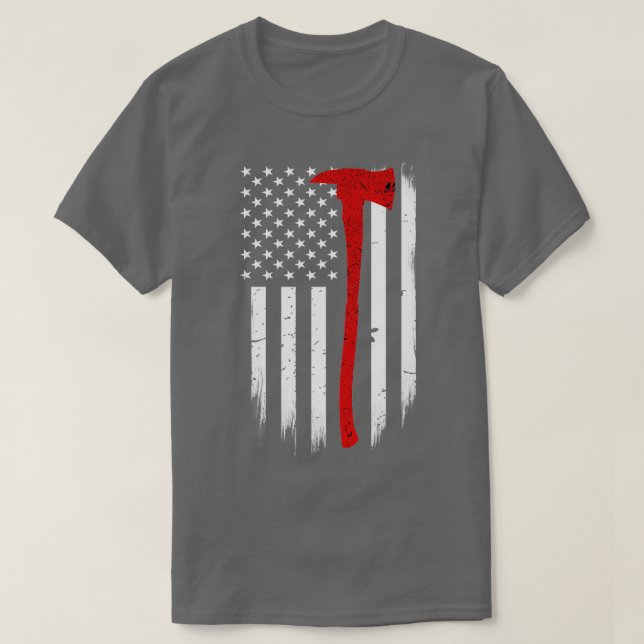 Camiseta Tubo Clássico do Bombeiro Thin Red Line Ax Classic (Frente do Design)