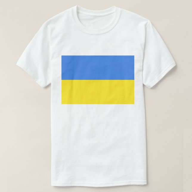 Camiseta Tubo de bandeira ucraniano suporta a liberdade na  (Frente do Design)