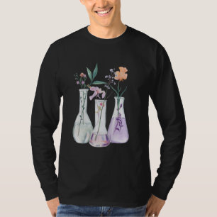 Camiseta Tubo de ensaio de flores Química Estudante Profess