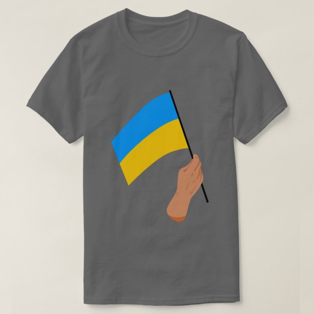 Camiseta Tubo de Solidariedade da Bandeira Ucraniana (Frente do Design)
