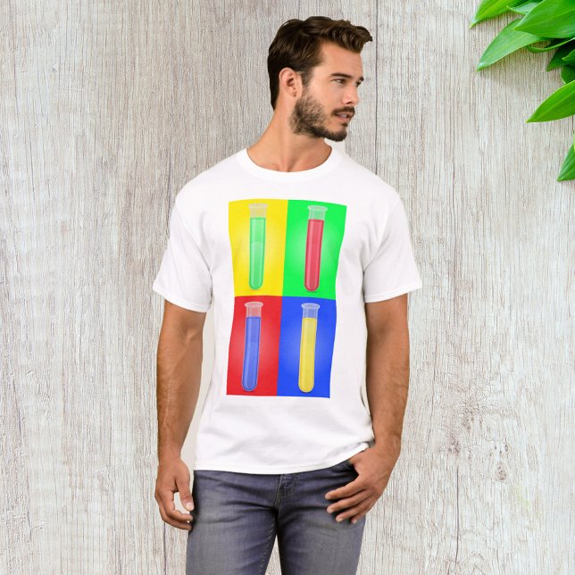 Camiseta Tubos de ensaio coloridos (Criador carregado)