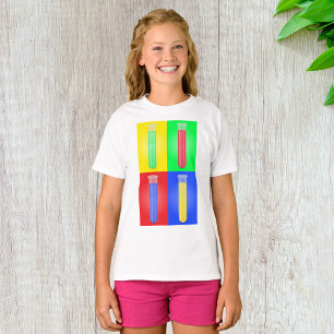 Camiseta Tubos de Teste de Arte Pop Ciência Química Laborat