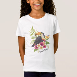 Camiseta Tucano entre flores tropicais, feriado