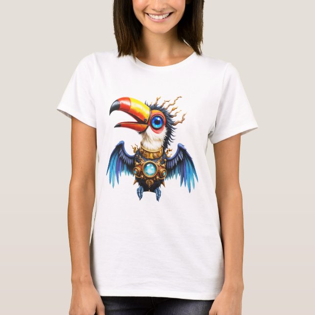 Camiseta Tucano Steampunk ao Luar.  (Frente)