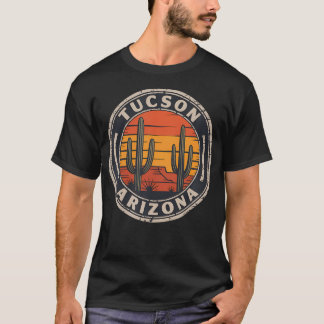 Camiseta Tucson Arizona Retro Deserto Pôr do Sol Saguaro