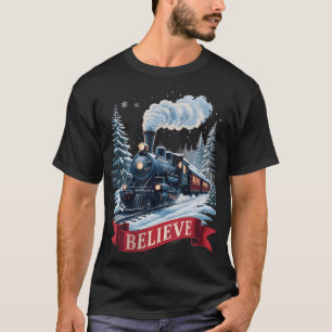 Camiseta Tudo a bordo do Polar Express Natal Norte Xmas